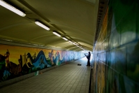 Busker in an underpass (Photo by Ng Shi Wen)